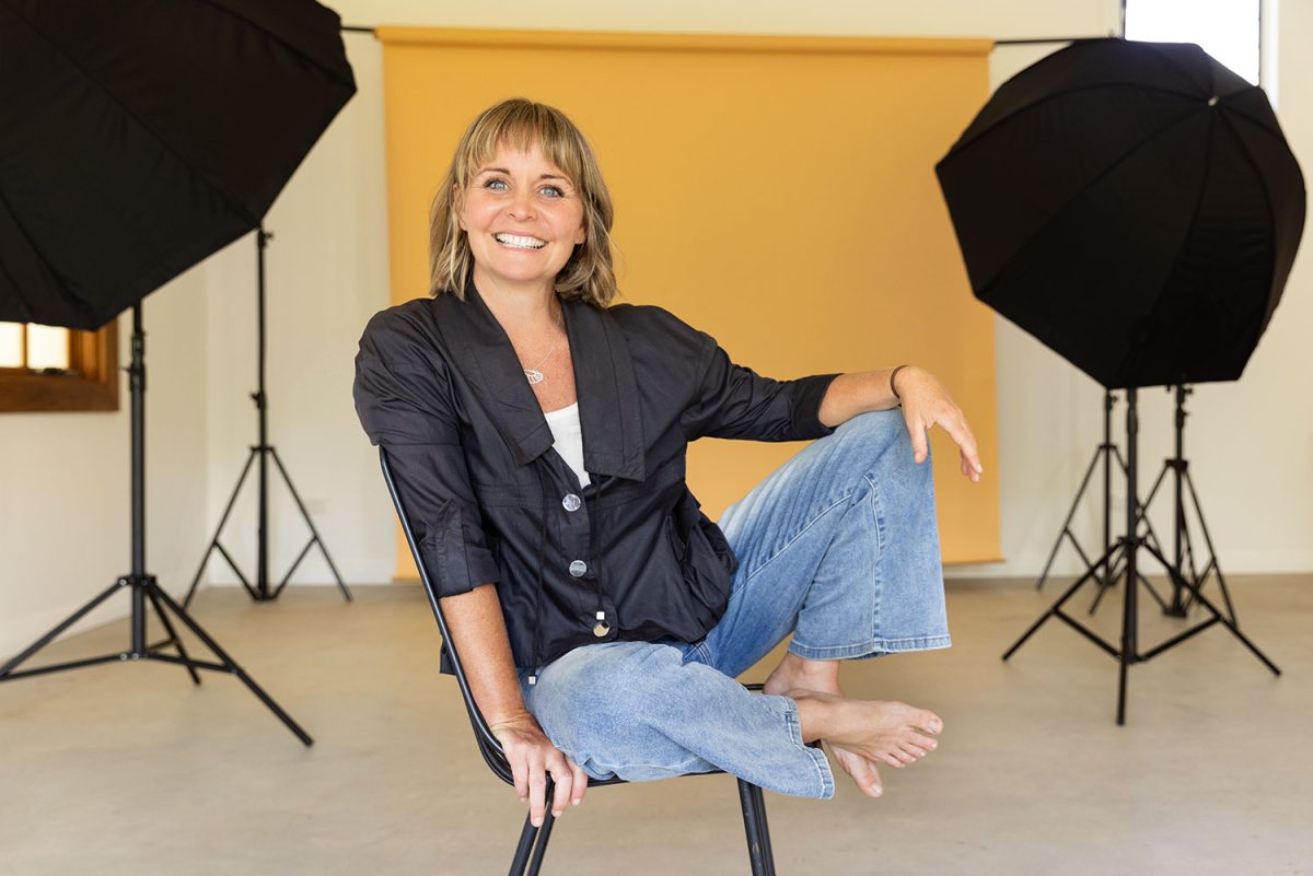 Photographer and owner of Crescent Head Photo Studio, ALICIA FOX. Self portrait.