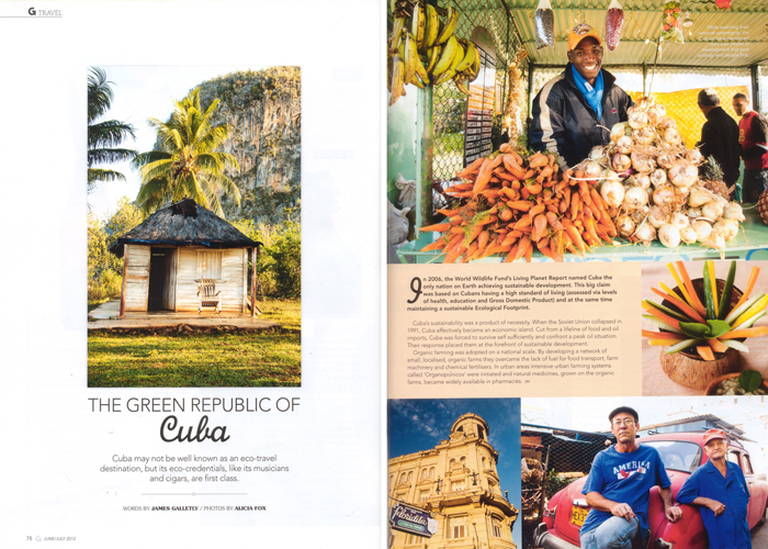 Cuba Travel Article in G Magazine